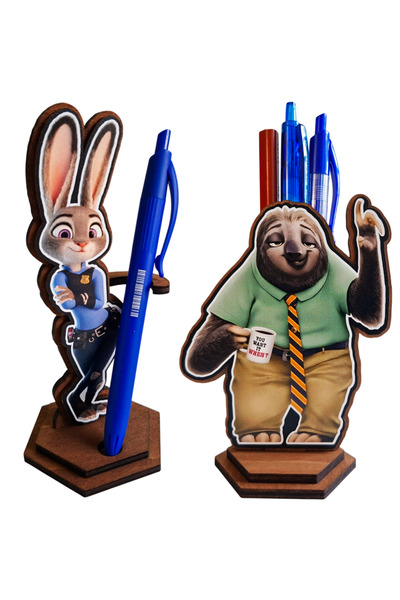 OEM Set 2 Figurine Zootopia Judy Flash Zootropolis, lemn