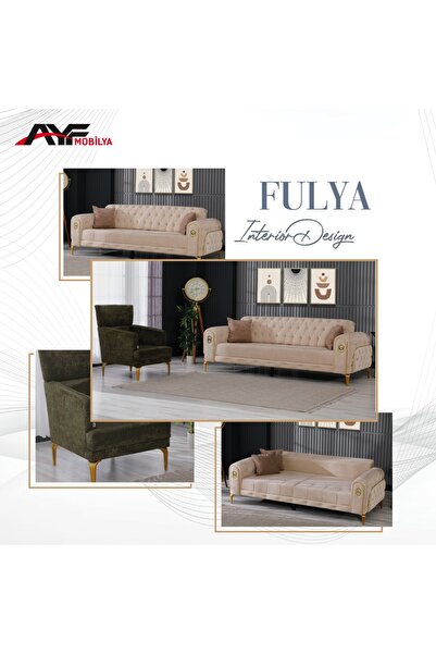 AYF MOBİLYA FULYA KAPUTHANELİ DÜĞMELİ 3+3+1+1 KOLTUK TAKIMI