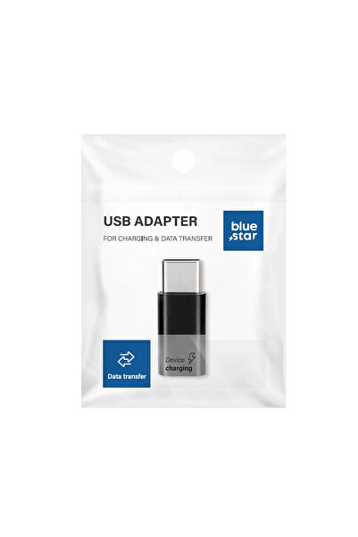 Bluestar Μπλου Σταρ Προσαρμογέας Micro-USB (θηλυκό) σε Type-C (αρσενικό), μαύρος