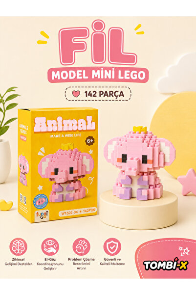 TOMBİ-X Sevimli Fil Mini Blok Yapım Seti 142 Parça
