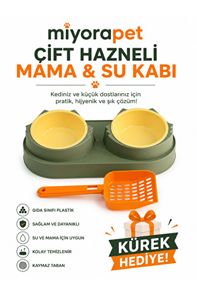 miyora Miyorapet Çift Hazneli Mama ve Su Kabı 330 ml + 330 ml | Toplam 660 ml...