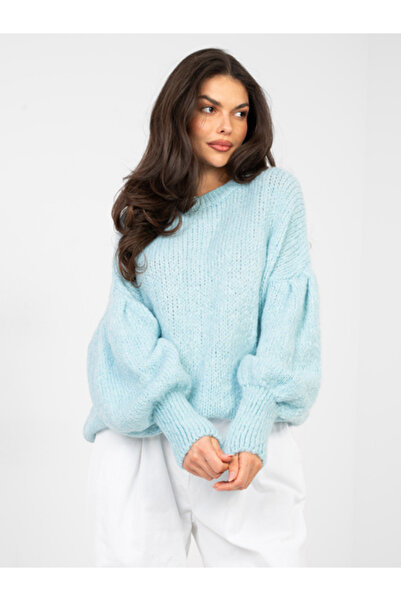 Italy Moda Pulover Dama, ITALY MODA, Acril, Albastru deschis, model MI-SW-030...