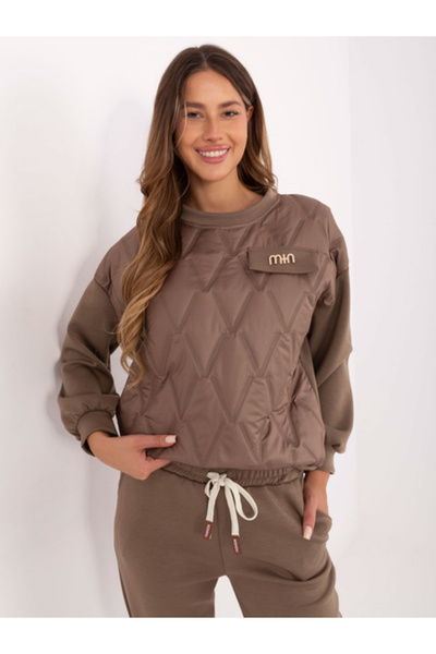Italy Moda Women's Suit, ITALY MODA, Viscose, Long Sleeve, Light Brown, model...