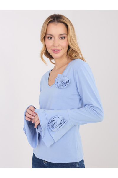 Italy Moda Bluza Dama Maneca lunga, Elegant, ITALY MODA, Albastru de Petrecere