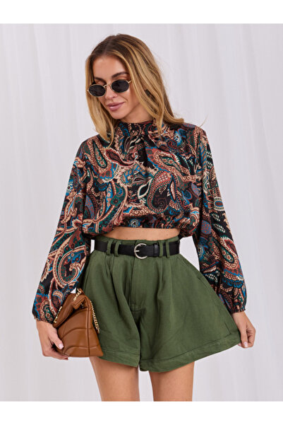 Italy Moda Γυναικεία μπλούζα, ITALY MODA, Πολυεστέρας, Μακρυμάνικη, Μπεζ, μον...