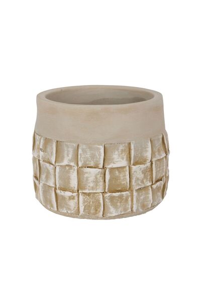 Cosy & Trendy Suport decorativ pentru ghiveci, gri, din ciment, Ø12 x 9.5 cm,...