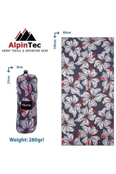 ALPINPRO Πετσέτα Μικροϊνών DryFast XL 80x160 Μπλε Λουλούδι Κωδικός BMS-XL-5