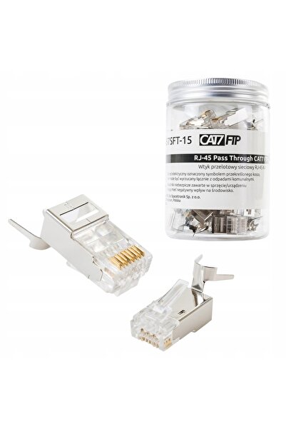 Spacetronik Conector de rețea Pass Through RJ45 CAT 7 S/FTP PT-RJ457SFT-15 50