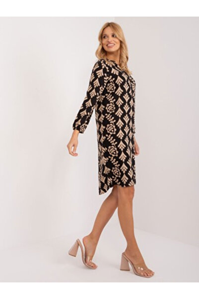 Sublevel Women's Dress, Sublevel, Viscose, Straight Dress, Beige, model D7377...