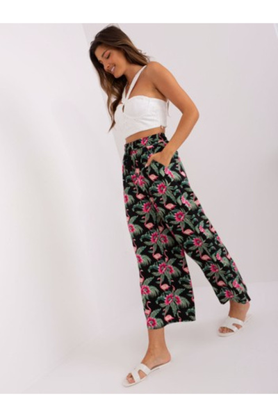 Sublevel Women's Pants, Sublevel, Viscose, Print, Green, model D73770R62237B