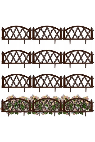 Vilde 12x Gard viu plastic, bronz, pentru gazon, 6 m