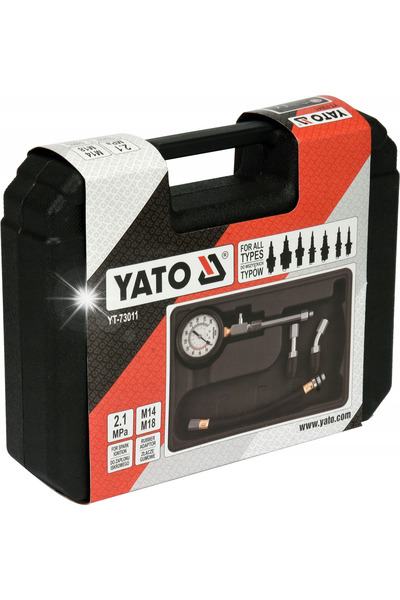 yato Manometru de compresie, tester de nivel de compresie, benzină, 0-21 bar