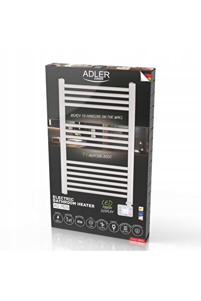 adler Grătar electric de baie, tip scară, montat pe perete, cu termostat, usc...