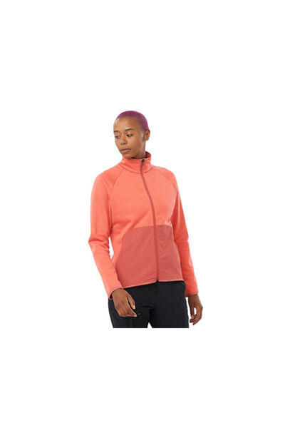 Salomon Essential Warm Women's Outdoor Fleece Jacket Lc2191700 Orange