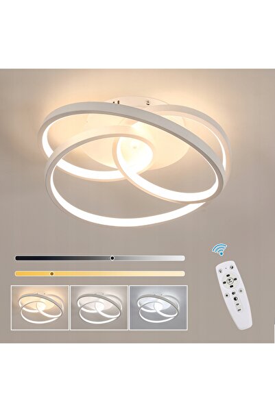 Goeco Plafonieră LED tip candelabru, albă, modernă, pentru living, dimmerabil...