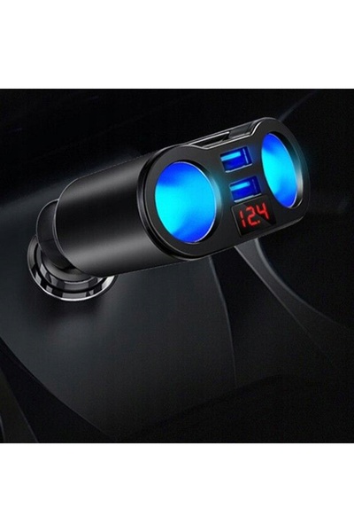 NO BRAND Distribuitor de priză auto cu 2 porturi USB, încărcător rapid 12-24V