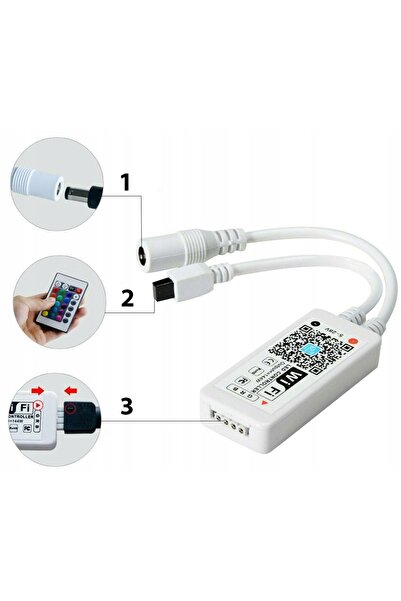 Lamex Bandă LED WiFi RGBW controlată prin telefon 230V cu telecomandă