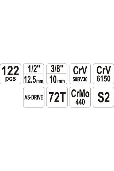 yato SET DE CHEI 122 PIESE YT-38901