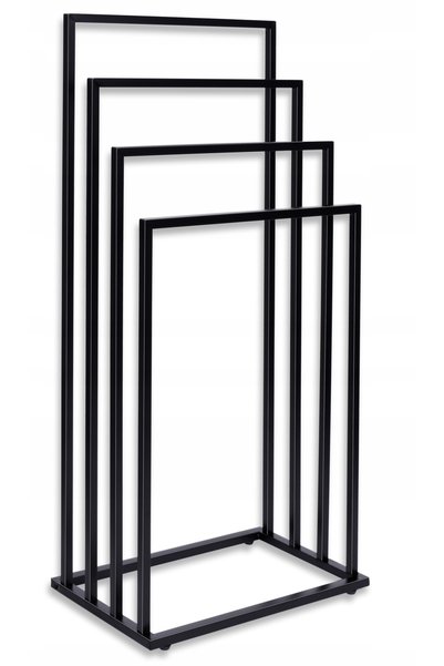 LoftInspired Suport de perete pentru prosoape de baie, negru, stil loft, din ...