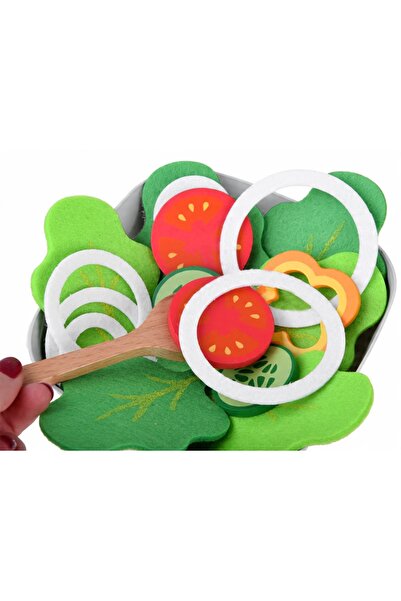 Jokomisiada Set  "Fă o salată " Salată verde în bol Legume din lemn ZA4194