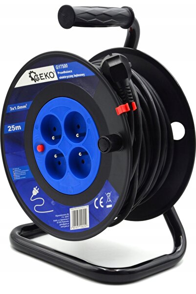 GEKO Prelungitor electric tip tambur pentru construcții, cu 4 prize, cu cablu...