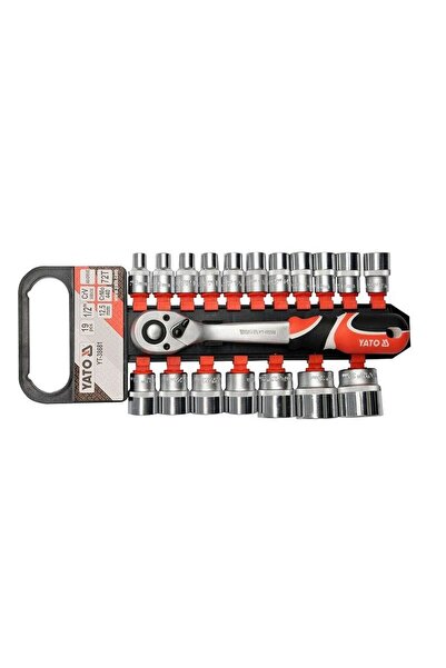 yato Set de chei tubulare cu clichet 1/2 8-32mm 19 piese YT-38681