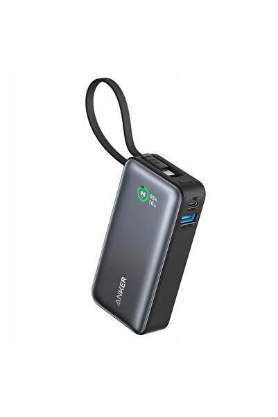 Anker Powerbank Nano 30W 10000 mAh cu cablu USB-C PD încorporat, Afișaj