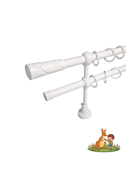KLEIDECO Double curtain rail COSTA RICA, Metal, Diameter 16 mm, LIBERIA ends,...