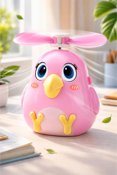 Toptancı Amca Sevimli Kuş Tasarımlı Mini Masaüstü USB Şarjlı Vantilatör – Ses...