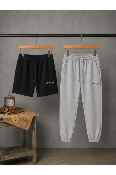 CLOTHES33 Sports Tracksuit Shorts Thin Summer Sweat-Absorbing Handwritten Kin...
