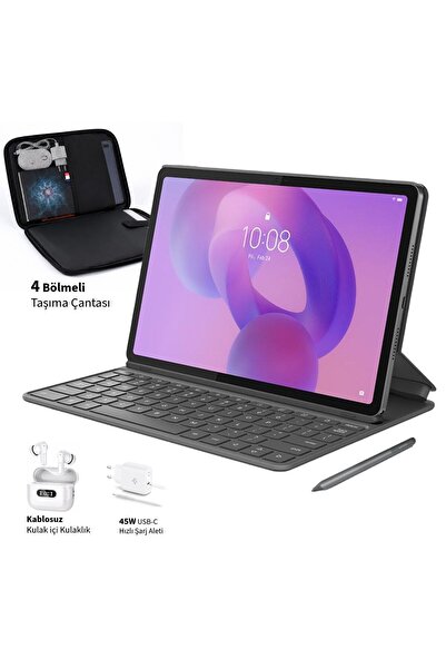 LENOVO 8 GB RAM ve 128 GB hafızalı 11 inç 2.5K ekranlı tablet, klavye ve kale...