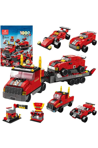 PlayFun Cuburi constructie 1000 piese Camionul de tractare cu masini