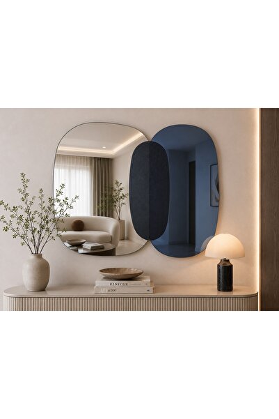N.zone Modern Double Mirror Wall Decor High-Definition Glass with Stylish Des...