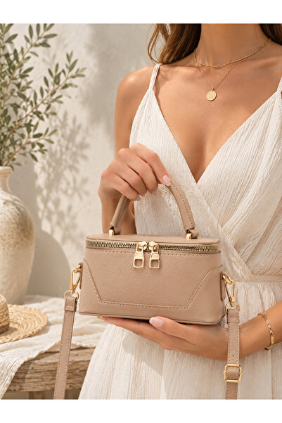 Rivina Mila Women's Box Model Double Zipper Leather Handle Adjustable Strap H...