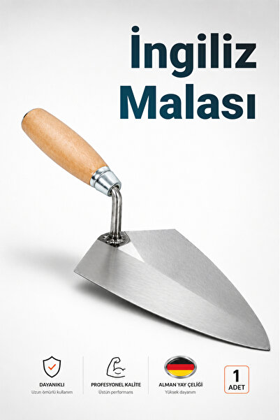 Badem10 (1 Adet) Ahşap Saplı İngiliz Malası Kaliteli Alman Yay Çeliği Sivri U...