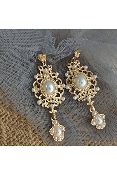 Choice WA7349-1 Bohemian Vintage Palace Baroque Imitate Pearl Earrings for Wo...