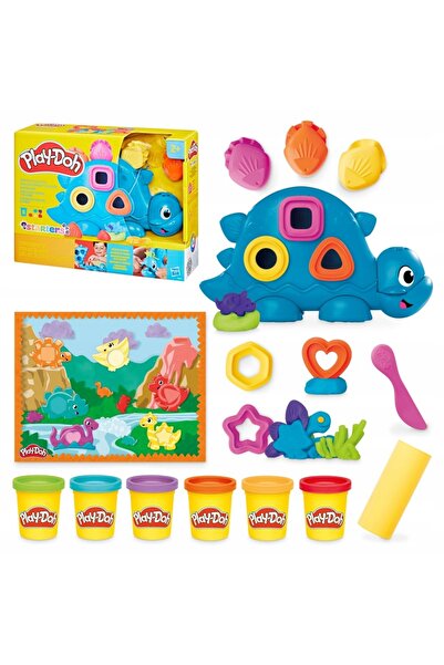 Play Doh CIASTOLINA DINOZAUR set de 6 borcane cu aluat de prăjituri pentru co...