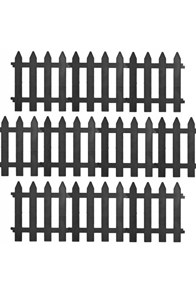Vilde 10x Gard viu artificial din plastic, gri, pentru gazon, 3 m