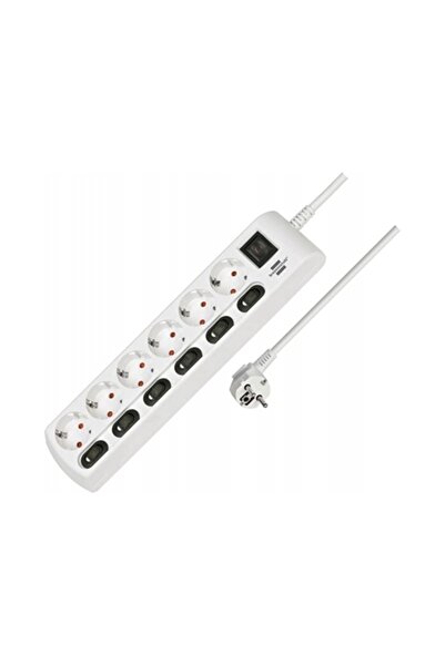 Brennenstuhl Prelungitor electric cu 6 prize, cablu de 2m, alb, pentru casă ș...