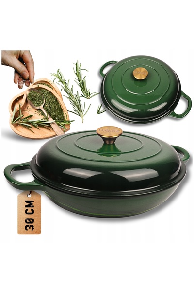 hagesa Cratită emailată plată 30cm 3L HAGE verde