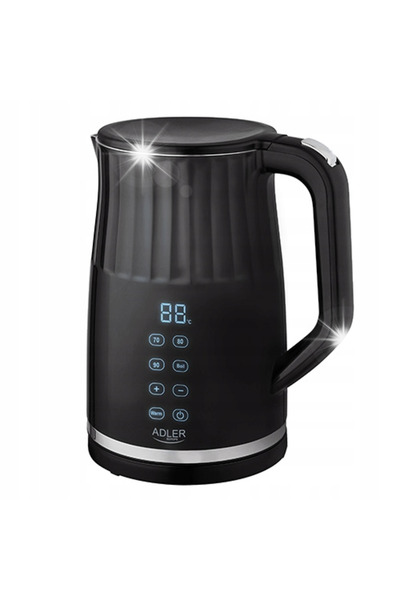 adler Fierbător electric cu LED, reglare temperatură, 1,7L, bază rotativă