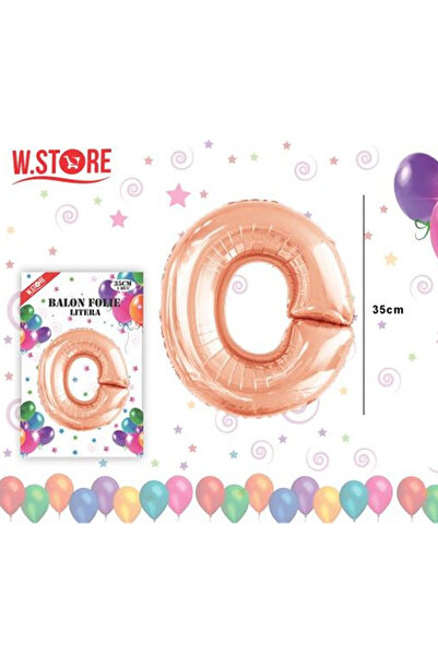Re Balon folie literă A-Z roz auriu, înălțime 35 cm, autoetanșabil, decor pet...