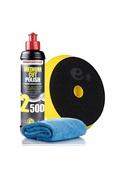 Menzerna Pastă de lustruit MCP 2500 Mediu + Pad de lustruit 140mm Mediu + Fibră