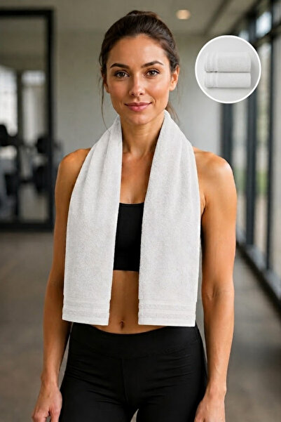 Anılsan 2-Pack Sports Towel 30X130Cm - White - 100% Cotton
