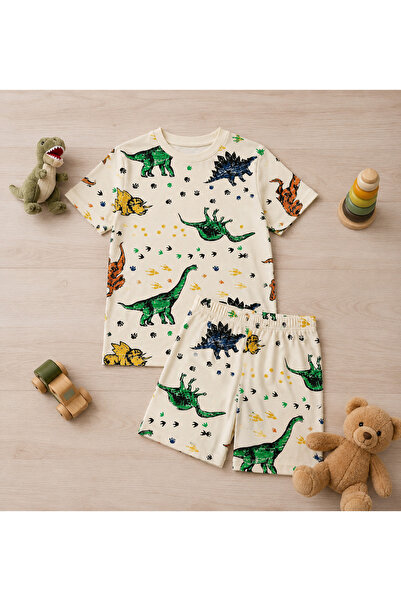 elmas kids Male Child 95% Cotton Lycra Summer Shorts Sleepwear Lounge Set