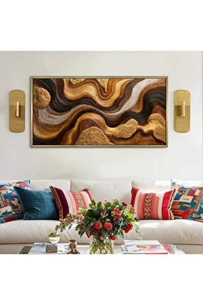 Signtouch Advertising Signtouch Bronze Swirl Abstract Canvas Wall Art 60x120 ...