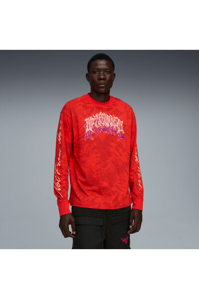 Puma Mens LaMelo Supernova Long Sleeve Printed T-Shirt