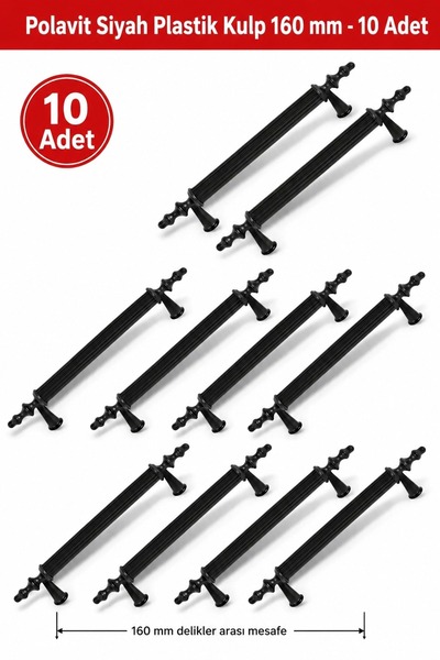Arkhelais Cabinet Handle - Black Furniture Handle - Hard Plastic Polavit Kitc...