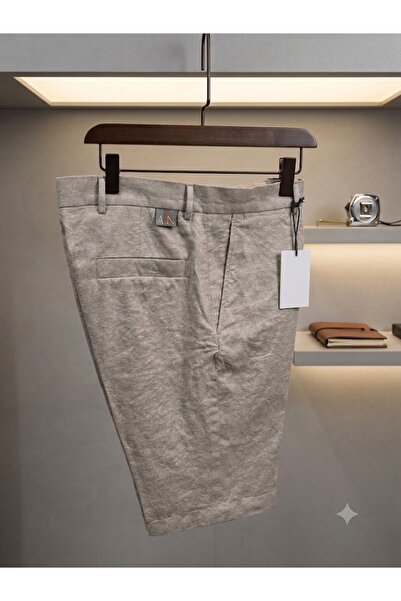 Andrea Nicolotti Men's 100% Linen Regular Fit Shorts