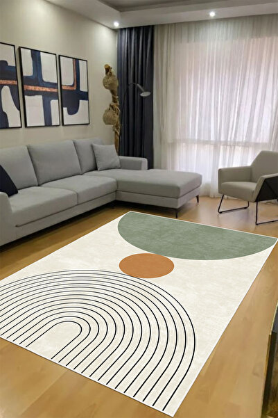 Modern Makinede Yıkanabilir Kaydırmaz Leke Tutmaz Salon Halı Oturma odası Halı Mutfak Halı ve Yolluk